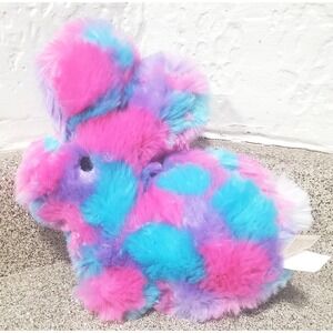Dan Dee Collectors Choice Bunny Rabbit Peep Plush 8" Bright Blue Pink Easter